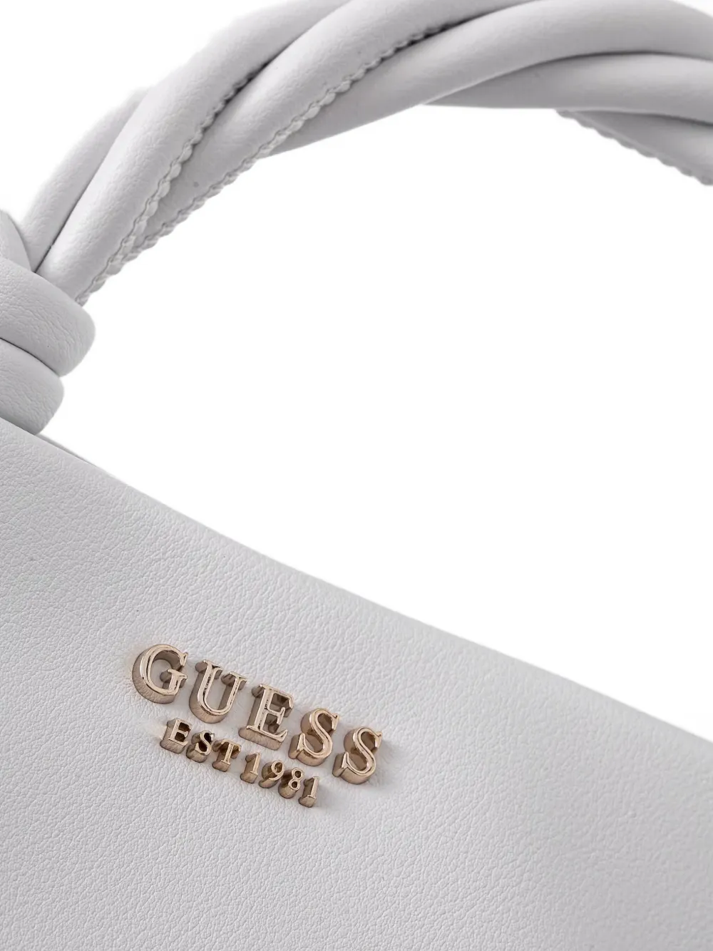 GUESS USA Kleine handtas met gevlochten handgreep Wit