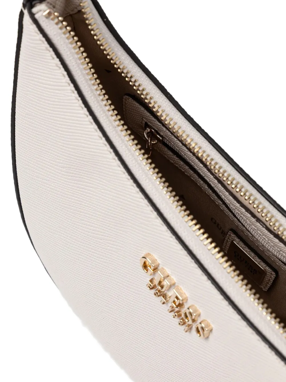 GUESS USA Gewelfde schoudertas met structuur Beige