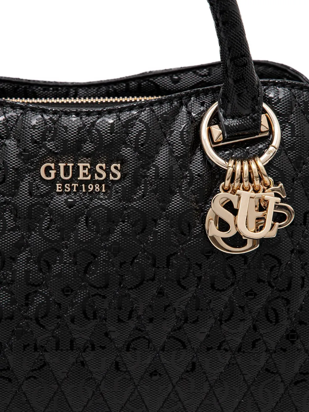 GUESS USA Gewatteerde leren handtas Zwart