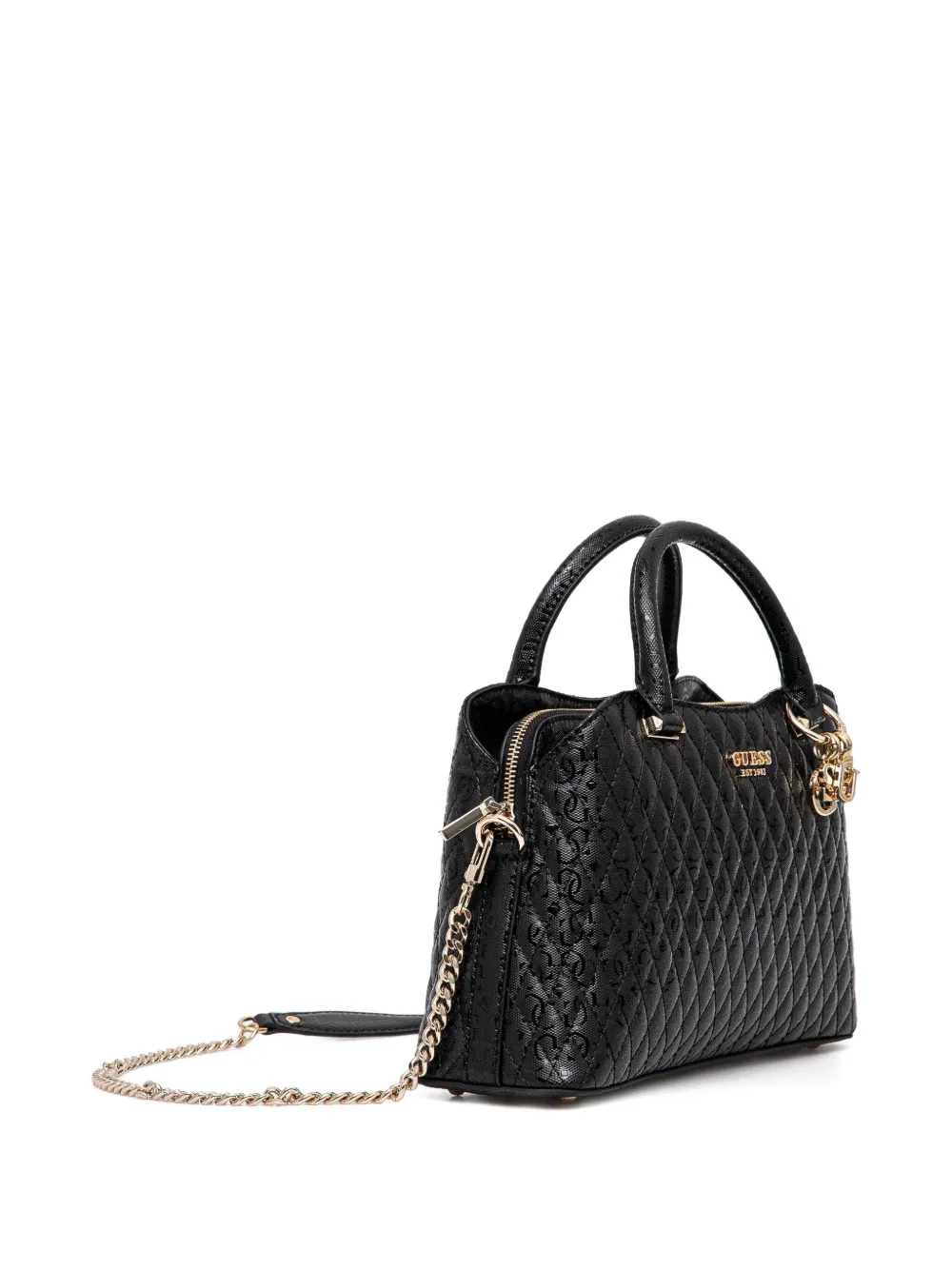 GUESS USA Gewatteerde leren handtas Zwart