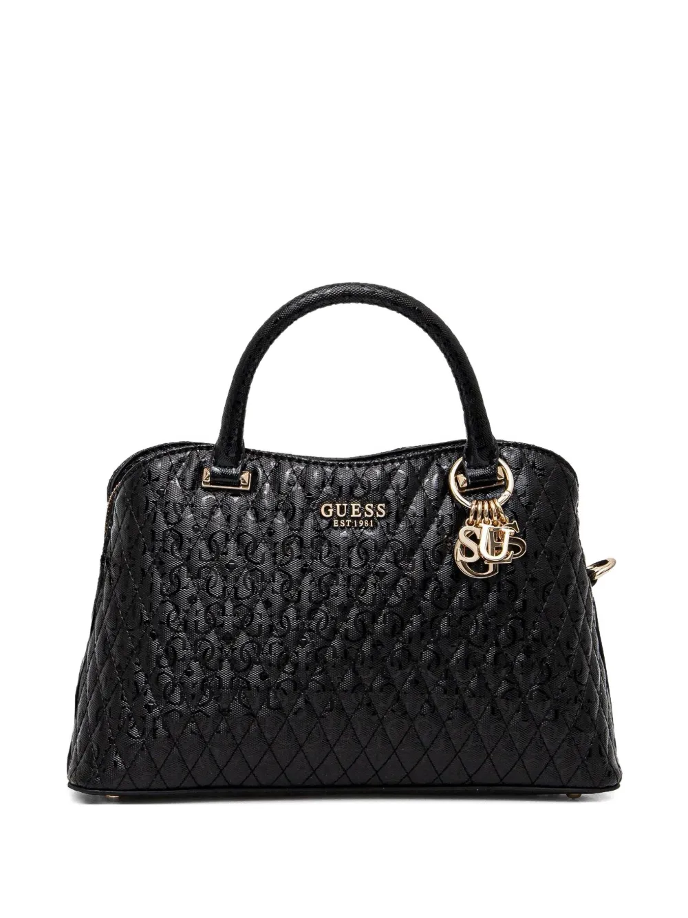 GUESS USA Gewatteerde leren handtas Zwart