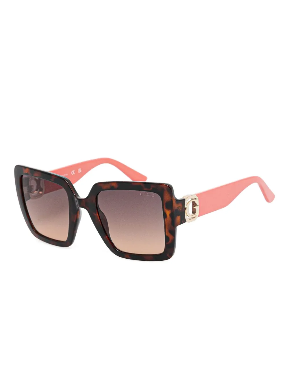 GUESS EYEWEAR tortoiseshell geometric sunglasses - Bruin