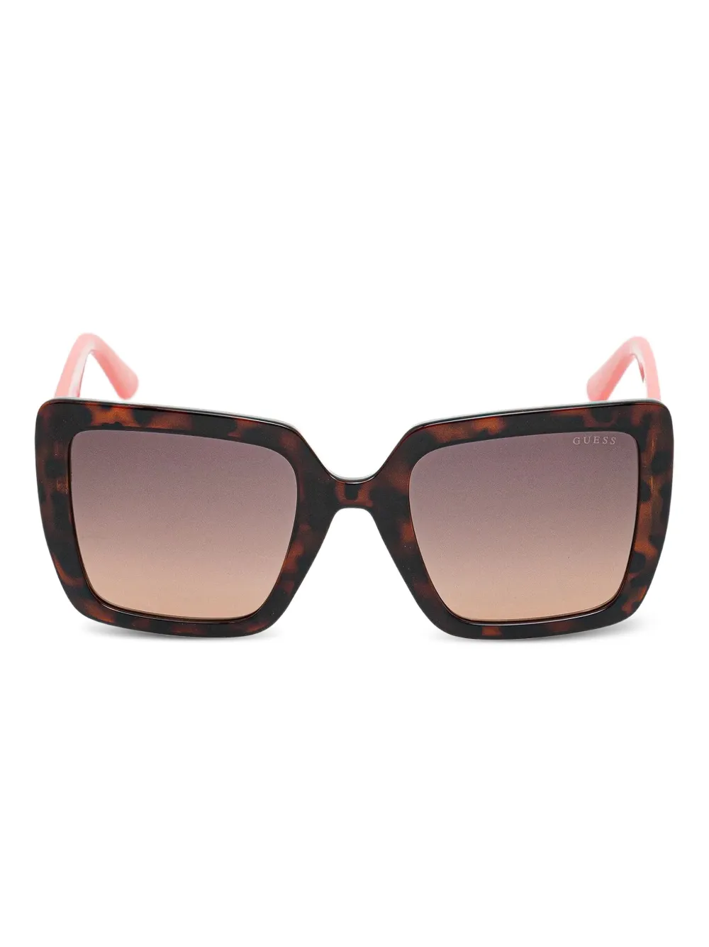 GUESS EYEWEAR トータスシェル ジオメトリック サングラス - ブラウン GUESS EYEWEAR トータスシェル ジオメトリック サングラス - ブラウン