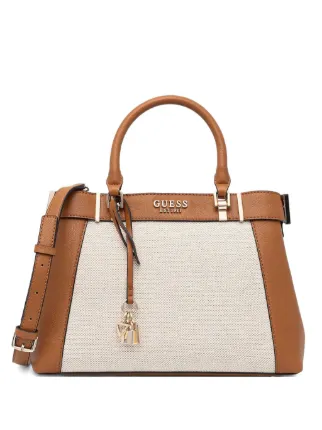 Sac à Main Guess – Modèle 'Sauvage Au Cœur' En Simili Cuir Couleur Chêne – Taille Large, Style Satchel