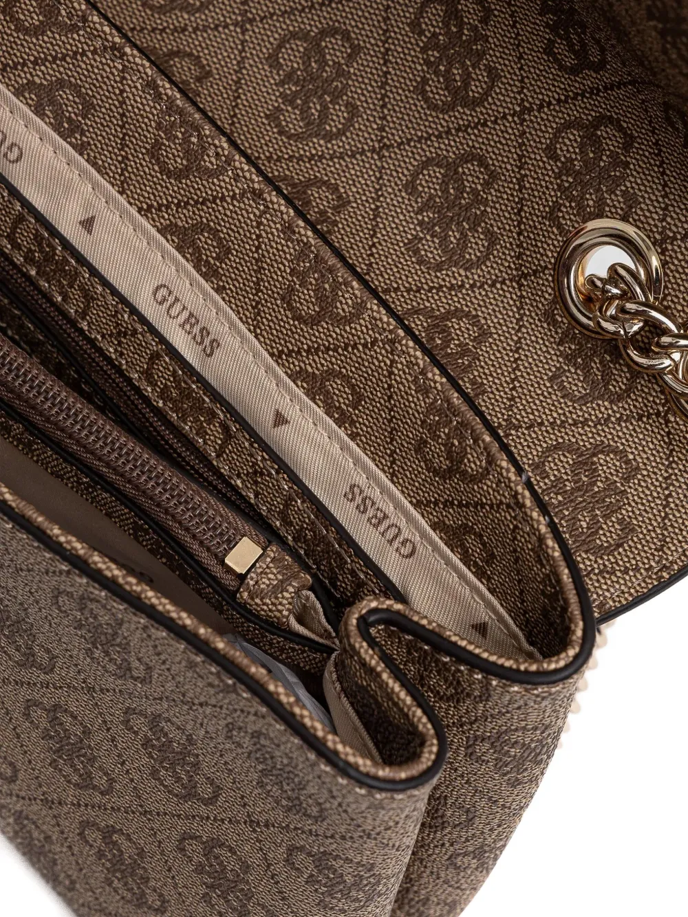 GUESS USA Schoudertas met logoplakkaat Bruin