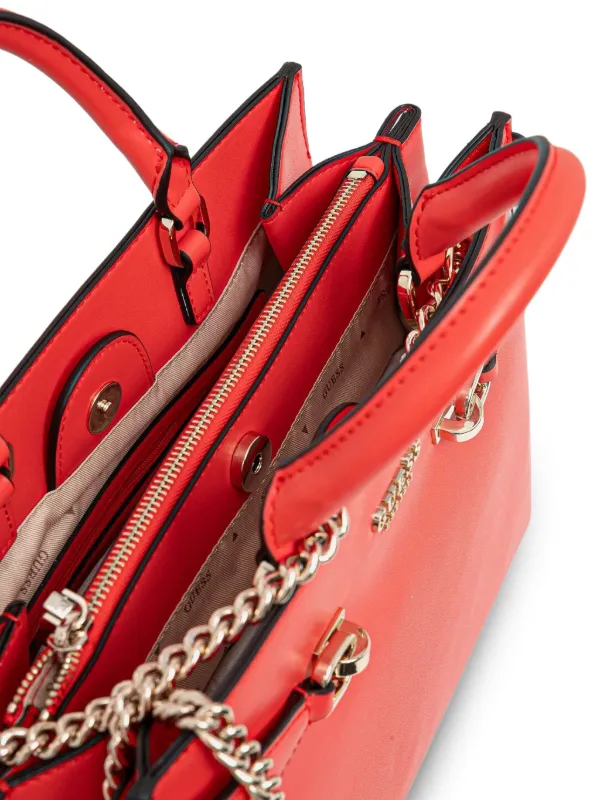 GUESS USA Lorelei chain-strap Structured Handbag Red FARFETCH KW