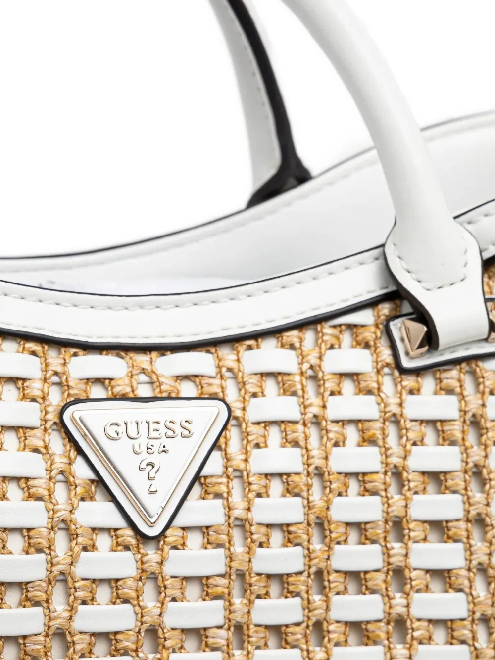 GUESS USA Rieten shopper Beige