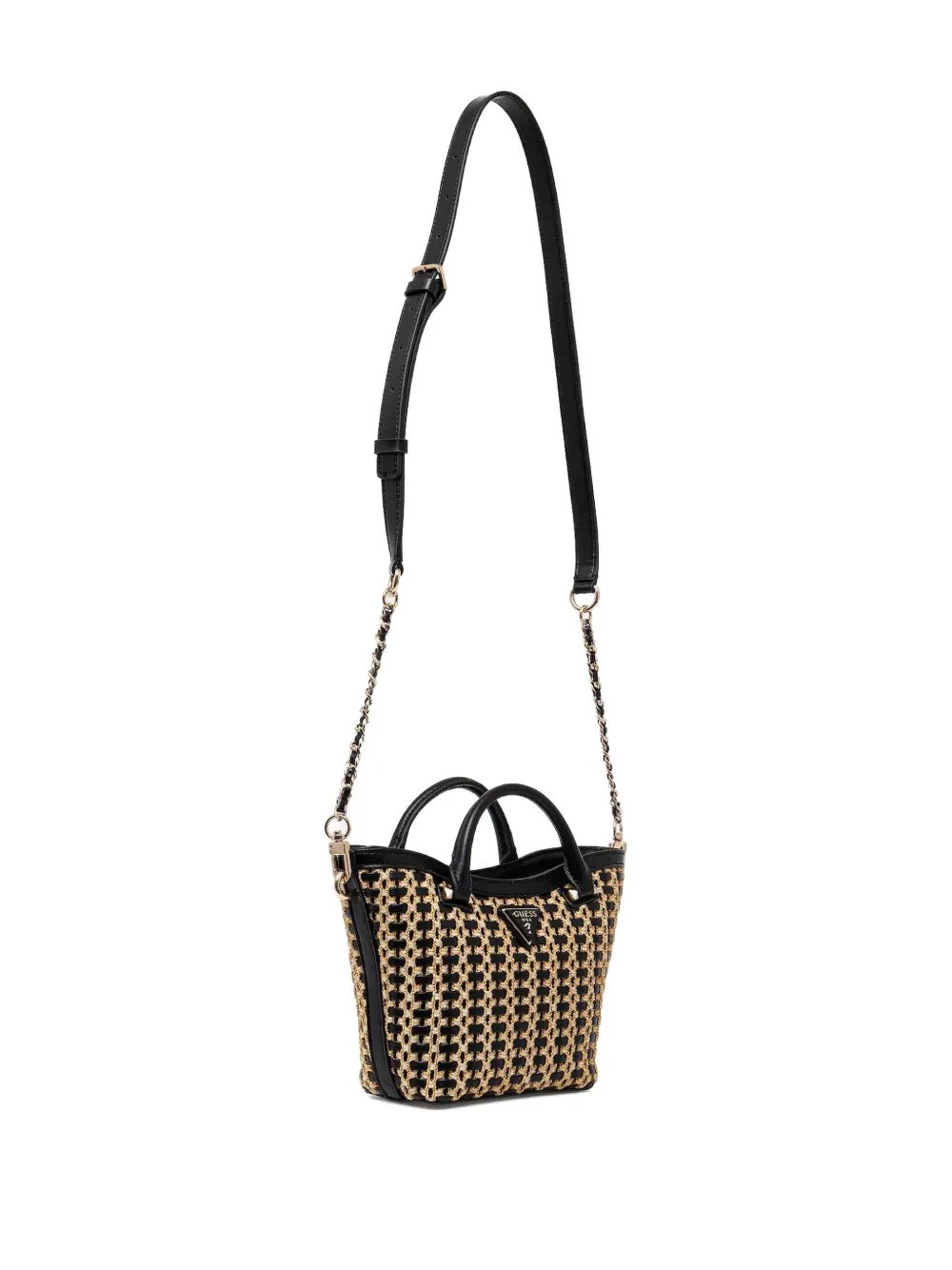 GUESS USA Gevlochten bucket-tas Zwart