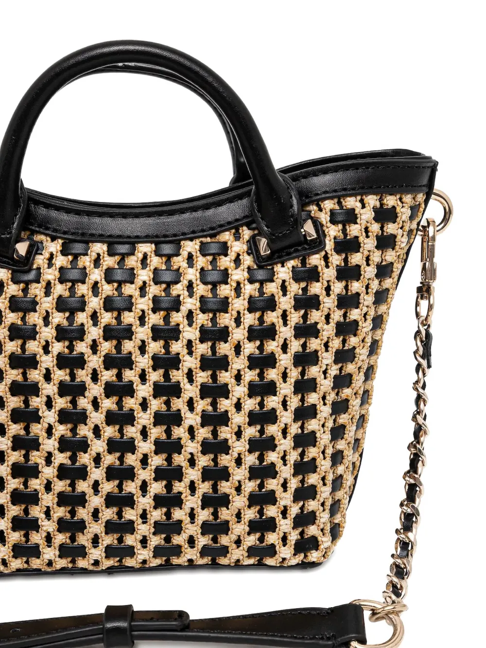 GUESS USA Gevlochten bucket-tas Zwart