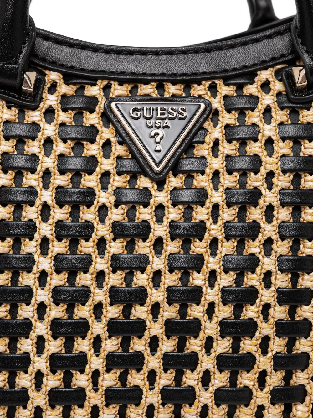 GUESS USA Gevlochten bucket-tas Zwart
