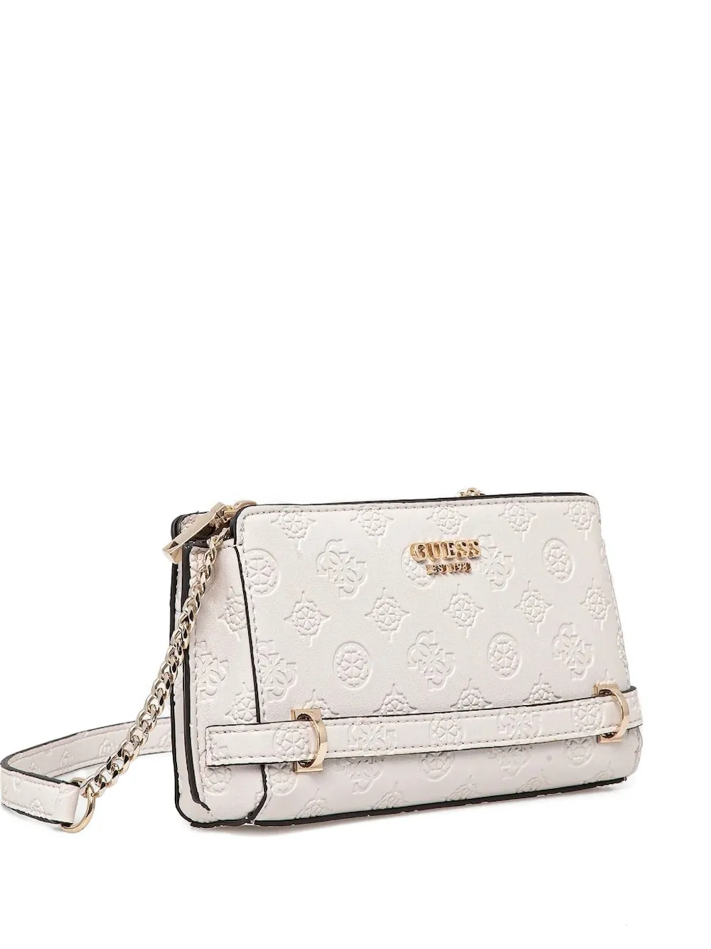 GUESS USA Zarela 4G mini-crossbodytas met logoplakkaat Beige
