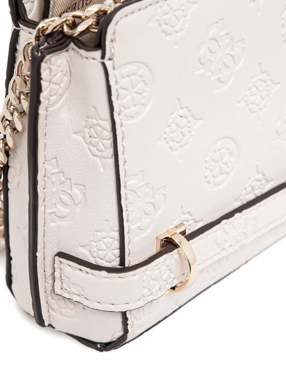 GUESS USA Zarela 4G mini-crossbodytas met logoplakkaat Beige