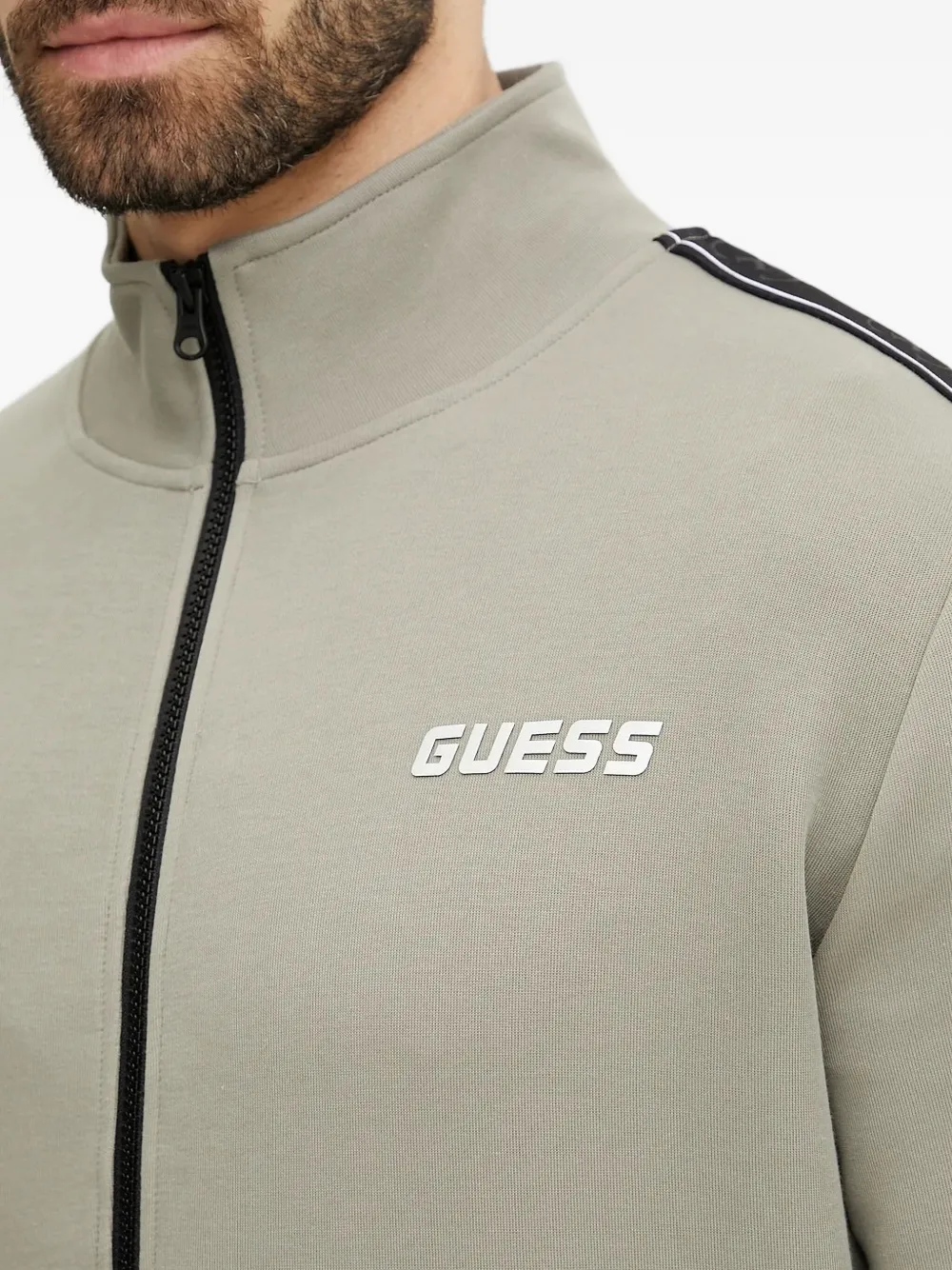 GUESS USA Sweater met logopatch Grijs