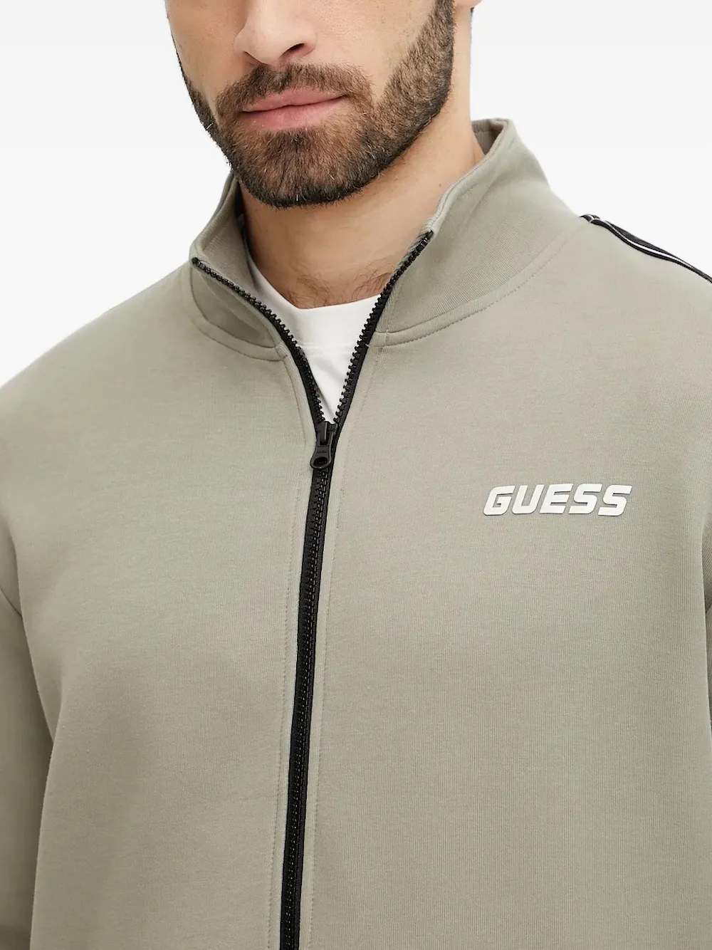 GUESS USA Sweater met logopatch Grijs