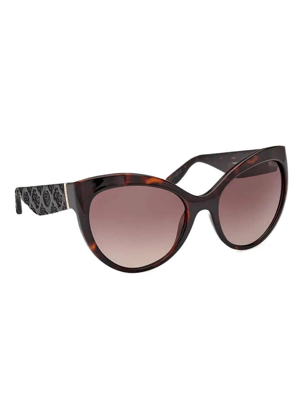 GUESS EYEWEAR Zonnebril met cat-eye montuur en schildpadschild design Bruin