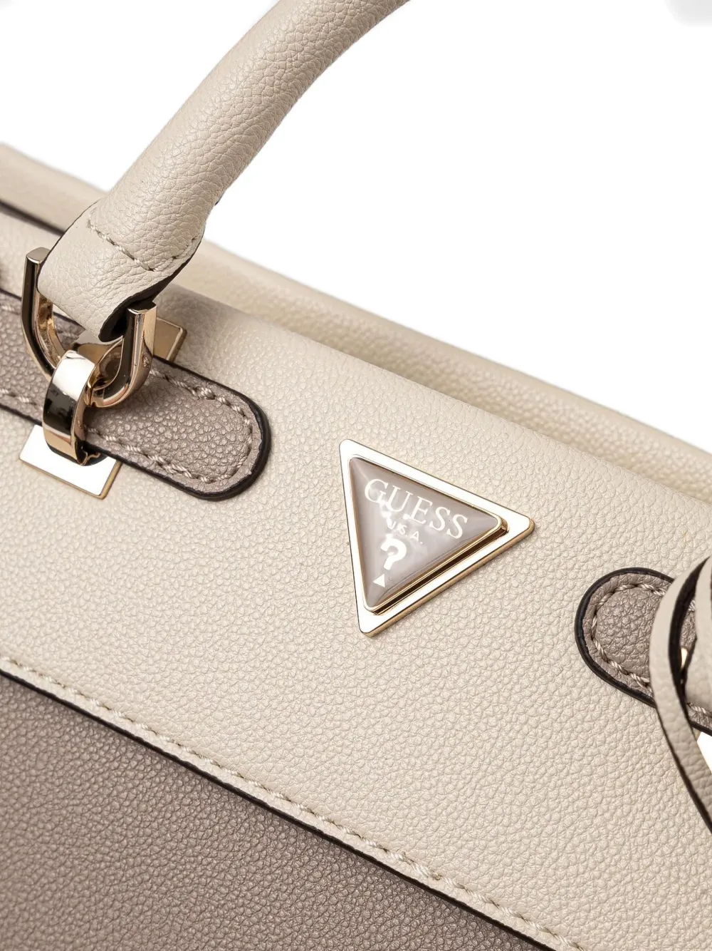 GUESS USA Tas van bewerkt leer met handvat Beige