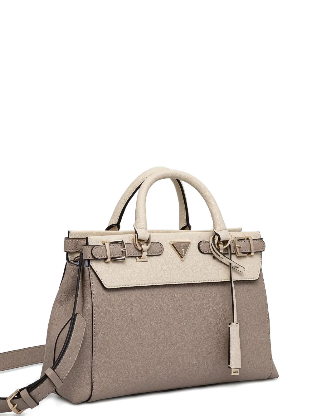 GUESS USA Tas van bewerkt leer met handvat Beige