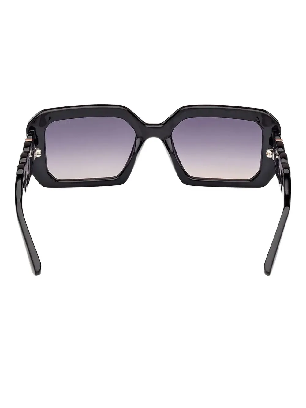 GUESS EYEWEAR Zonnebril met rechthoekig montuur en kabelverbinding Zwart