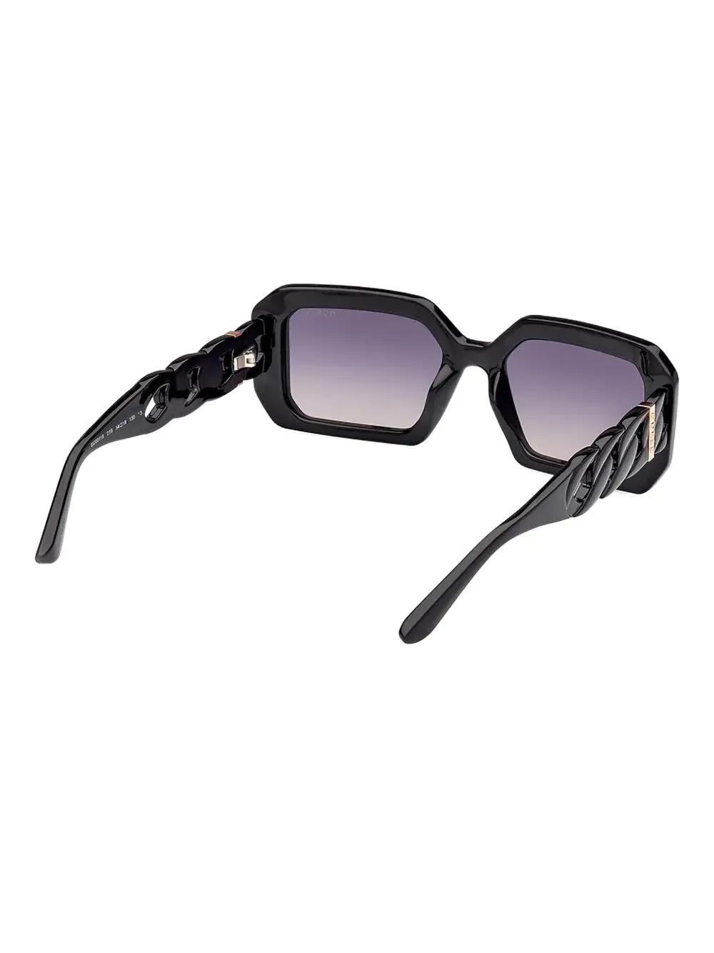 GUESS EYEWEAR Zonnebril met rechthoekig montuur en kabelverbinding Zwart