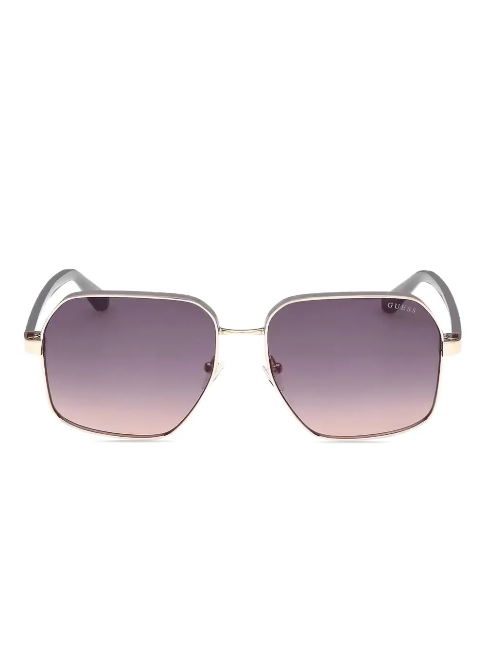 GUESS EYEWEAR スクエアフレーム サングラス - ゴールドトーン GUESS EYEWEAR スクエアフレーム サングラス - ゴールドトーン