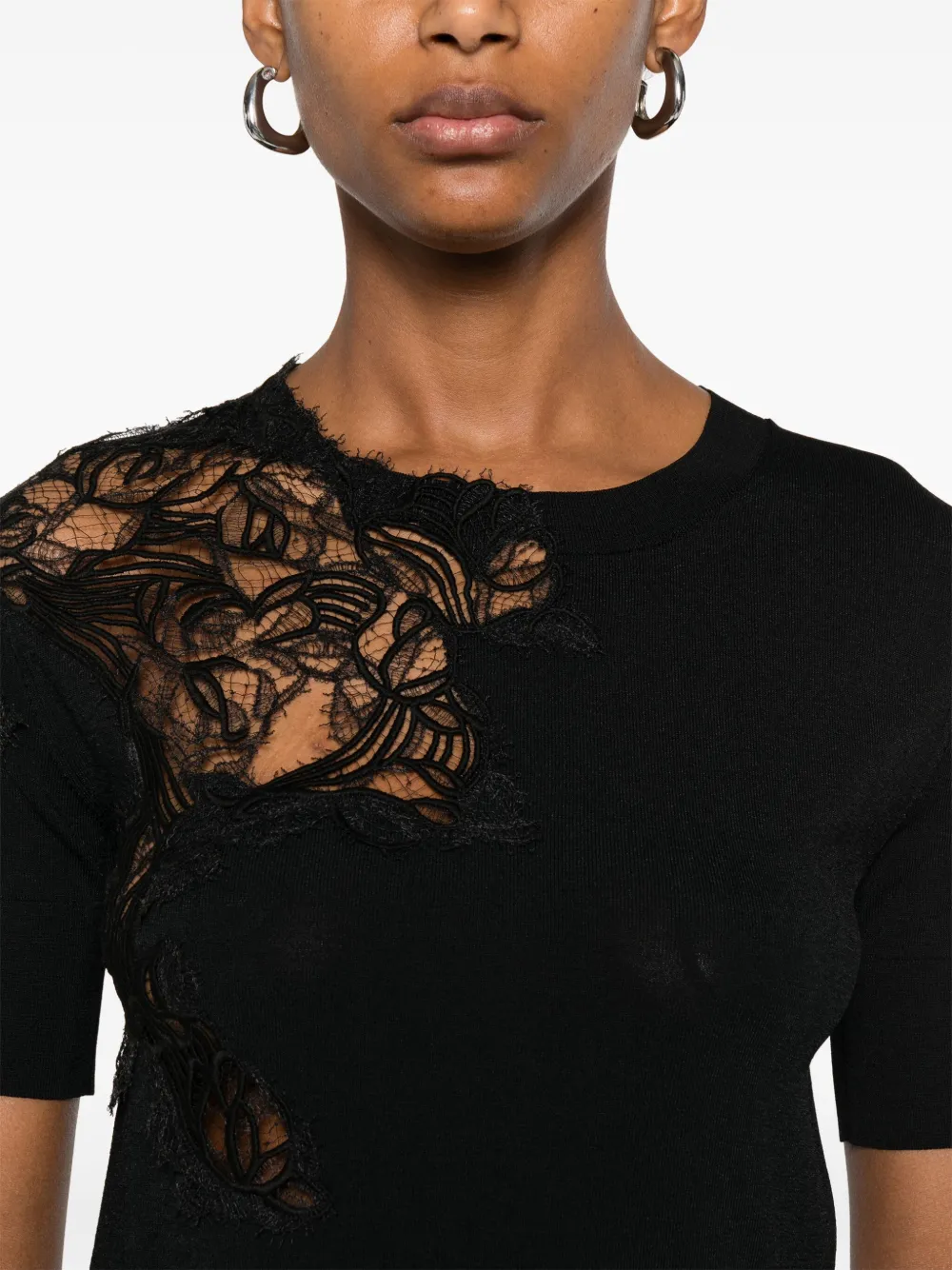 Ermanno Scervino Blouse met kant Zwart