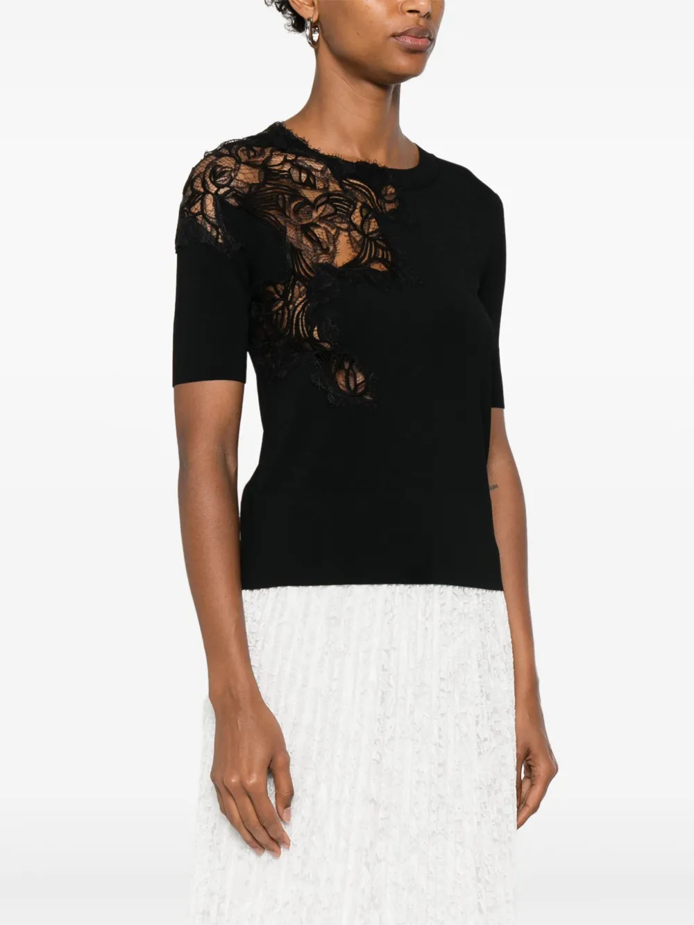 Ermanno Scervino Blouse met kant Zwart