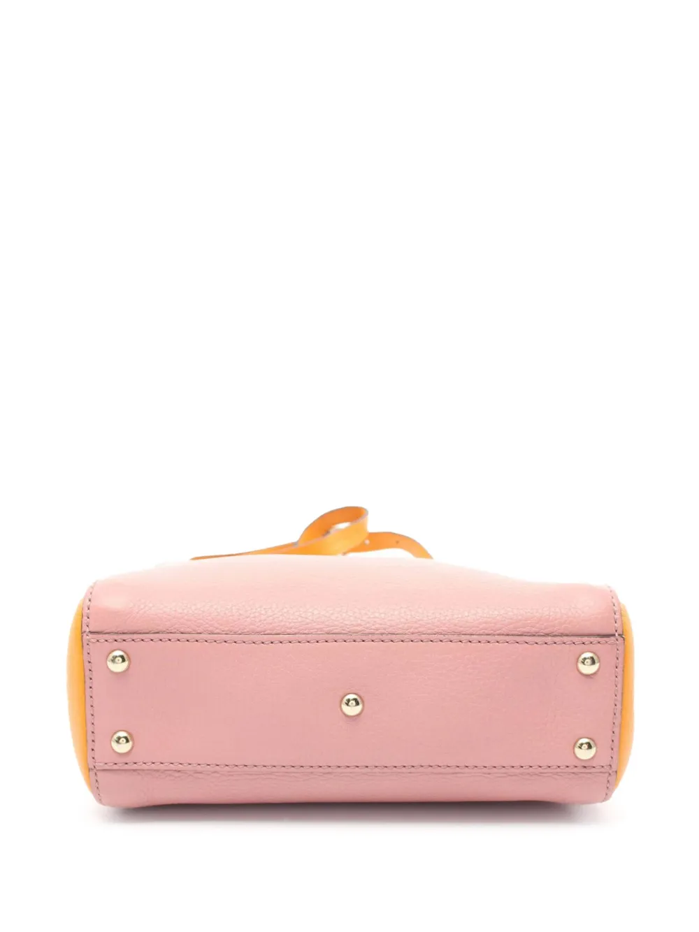 Pre-owned Gucci 2000-2015 Mini Bicolor Calfskin Bamboo Shopper Satchel In Orange