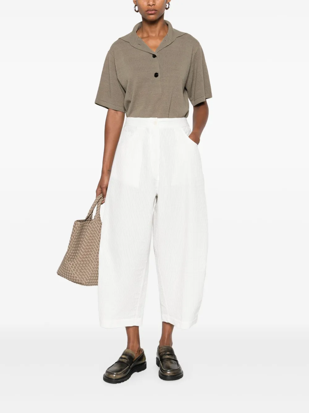 Cordera Tubular gewelfde broek - Wit