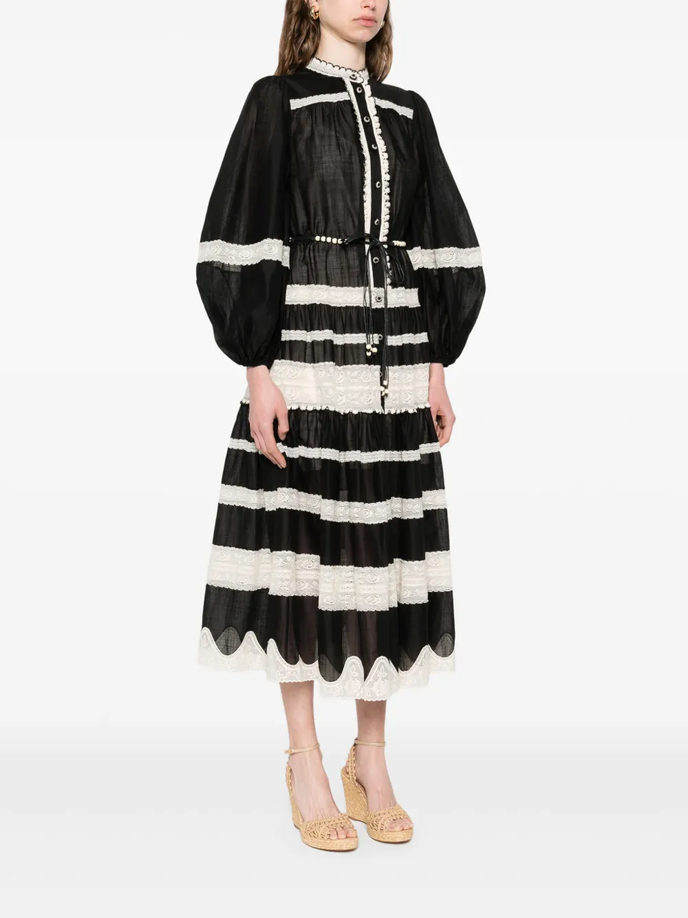 ZIMMERMANN Jurk met pofmouwen Zwart