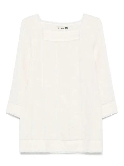 Rixo floral-embroidered mini dress