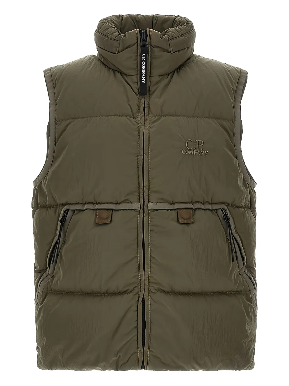 C.p. Company Zip-up Padded Gilet In Gray