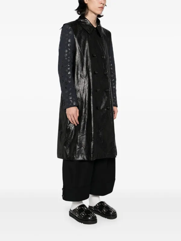 Comme Des Garçons Homme Plus Leather Coat | Black | FARFETCH