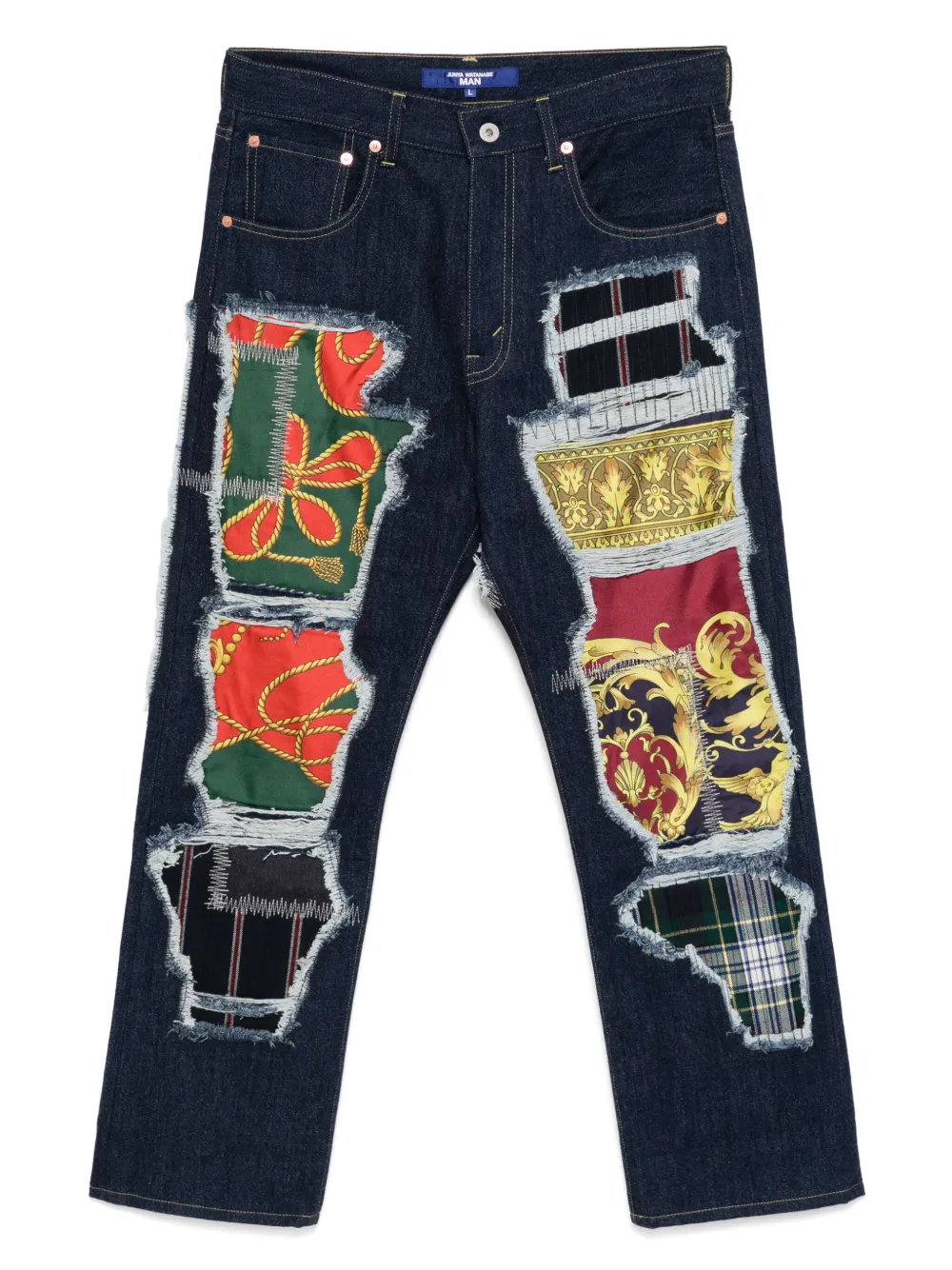 Junya Watanabe MAN patchwork jeans - ブルー Junya Watanabe MAN patchwork jeans - ブルー