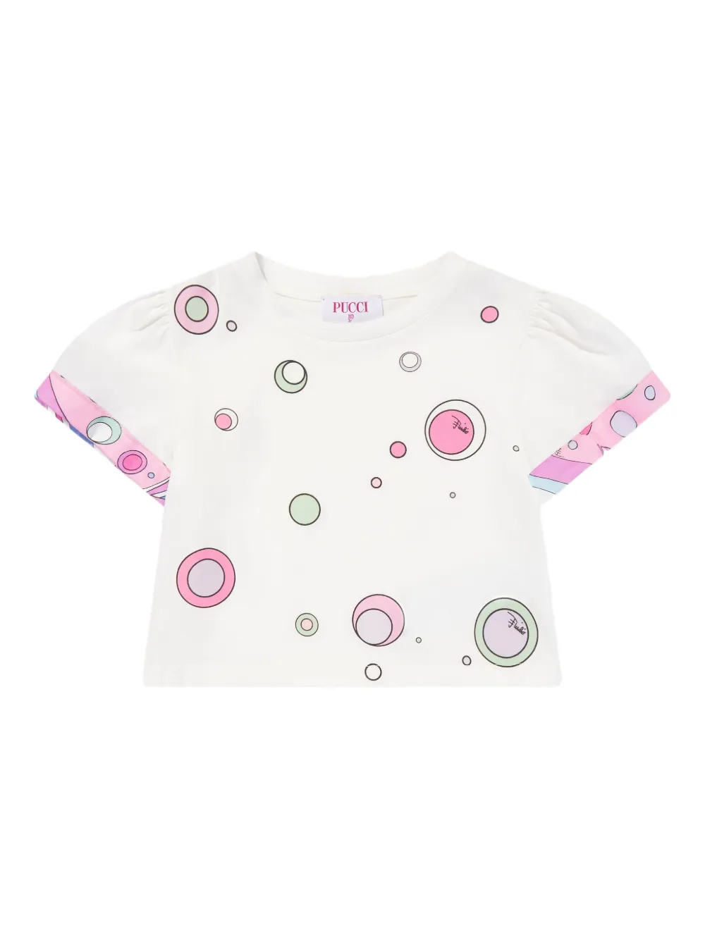 PUCCI Junior T-shirt met Fontane-print Wit