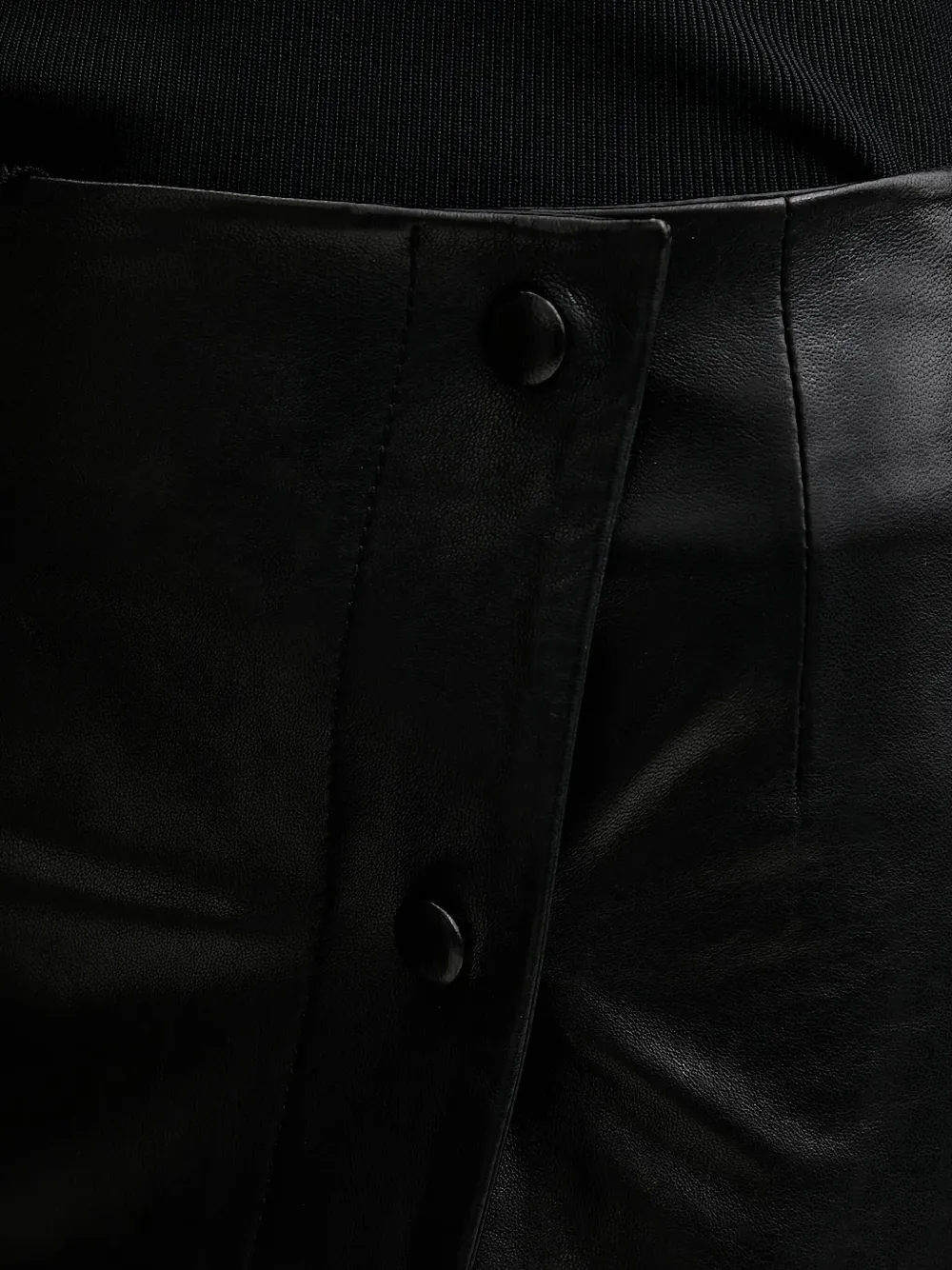 IRO button-front leather midi skirt Zwart