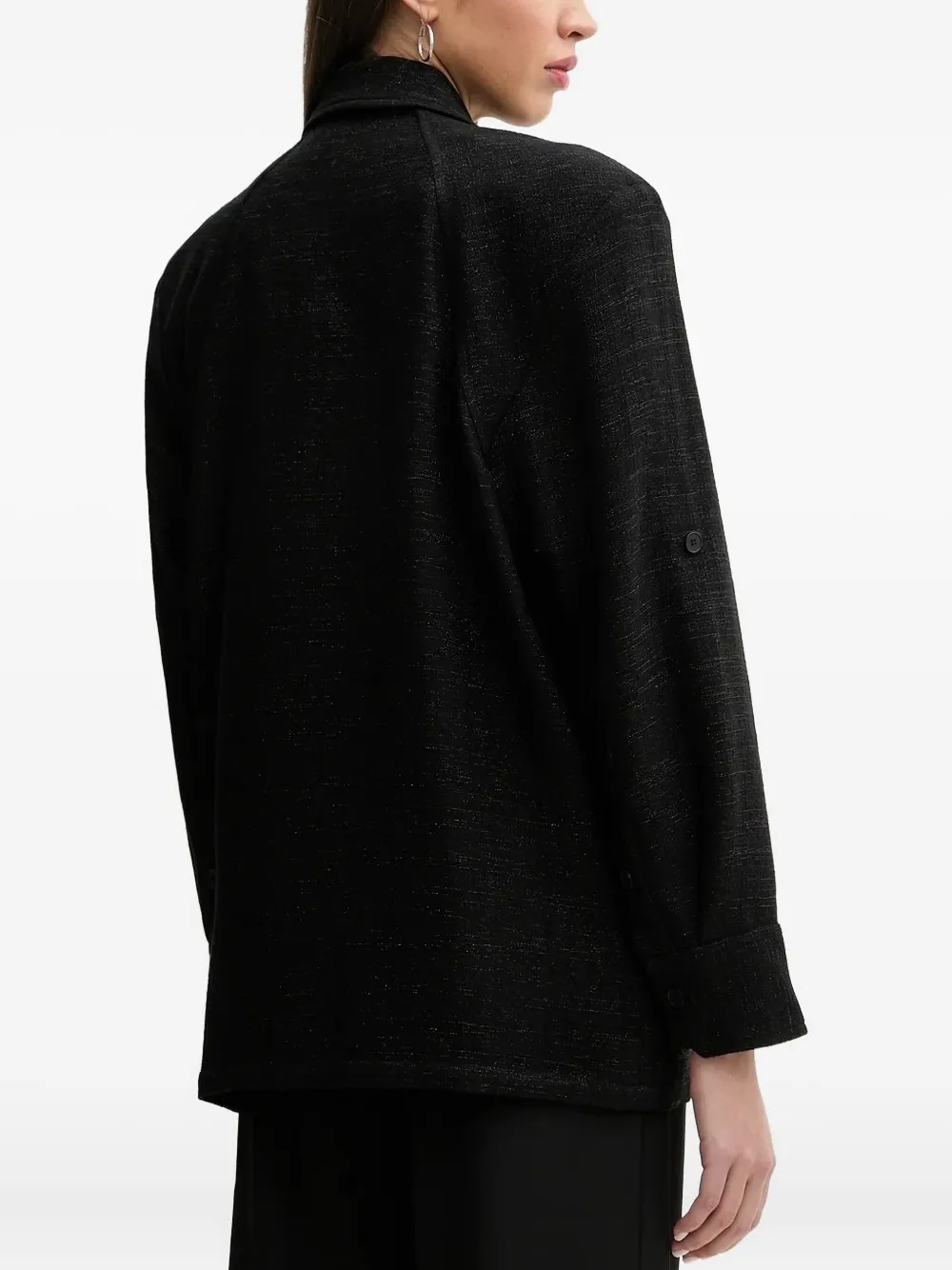 Iro Double-breasted Lurex Overshirt In Black