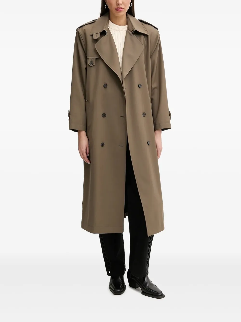 IRO belted double-breasted trench coat Bruin