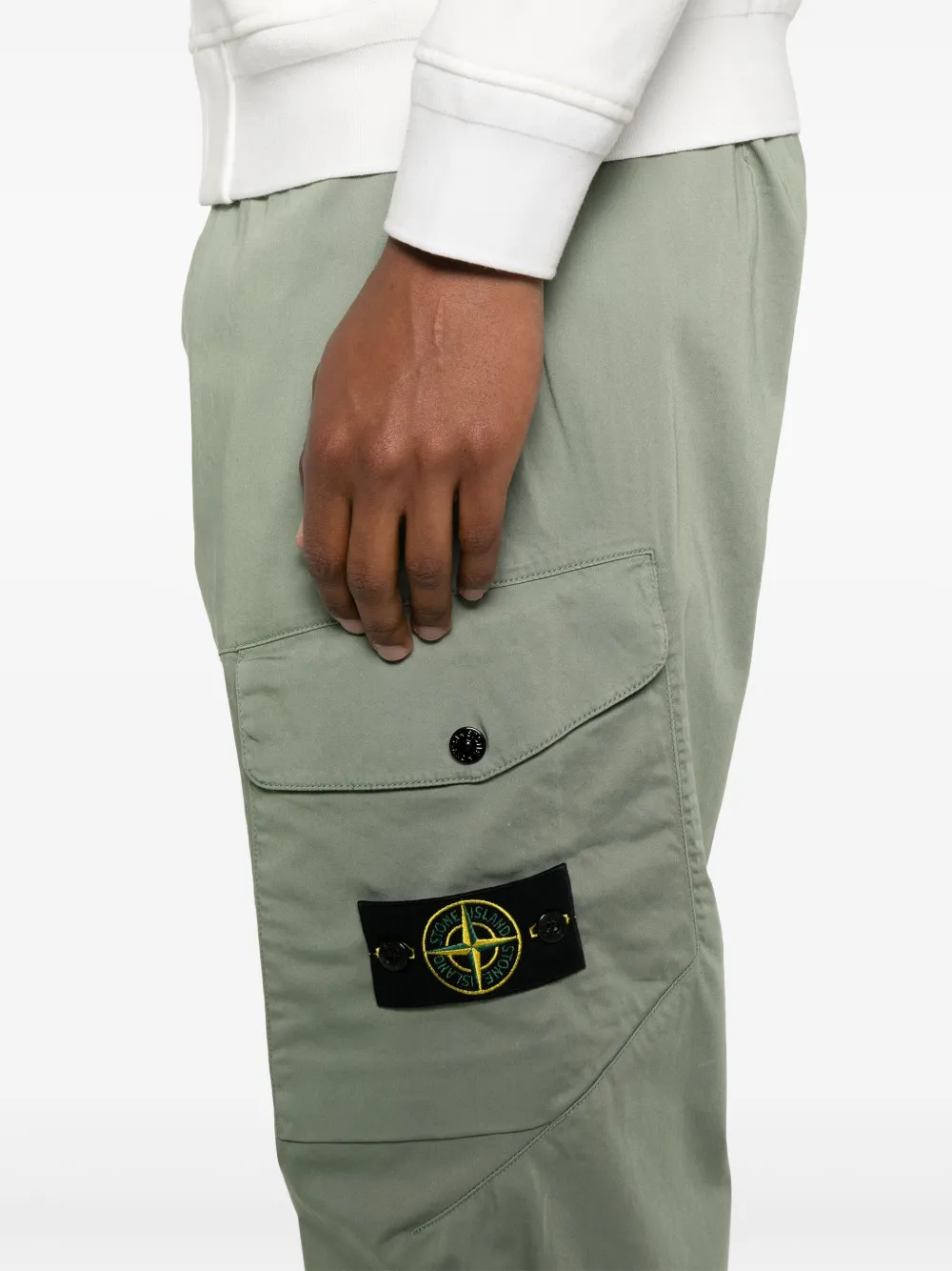 Stone Island Broek met Compass-logopatch Groen