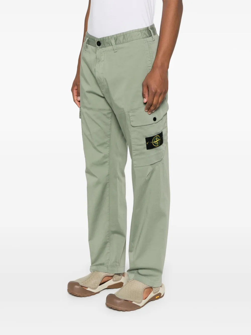 Stone Island Broek met Compass-logopatch Groen