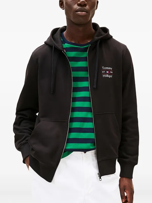 Zip Up Black Hilfiger Hoodie Tommy Hilfiger Cotton Zip-up Hoodie