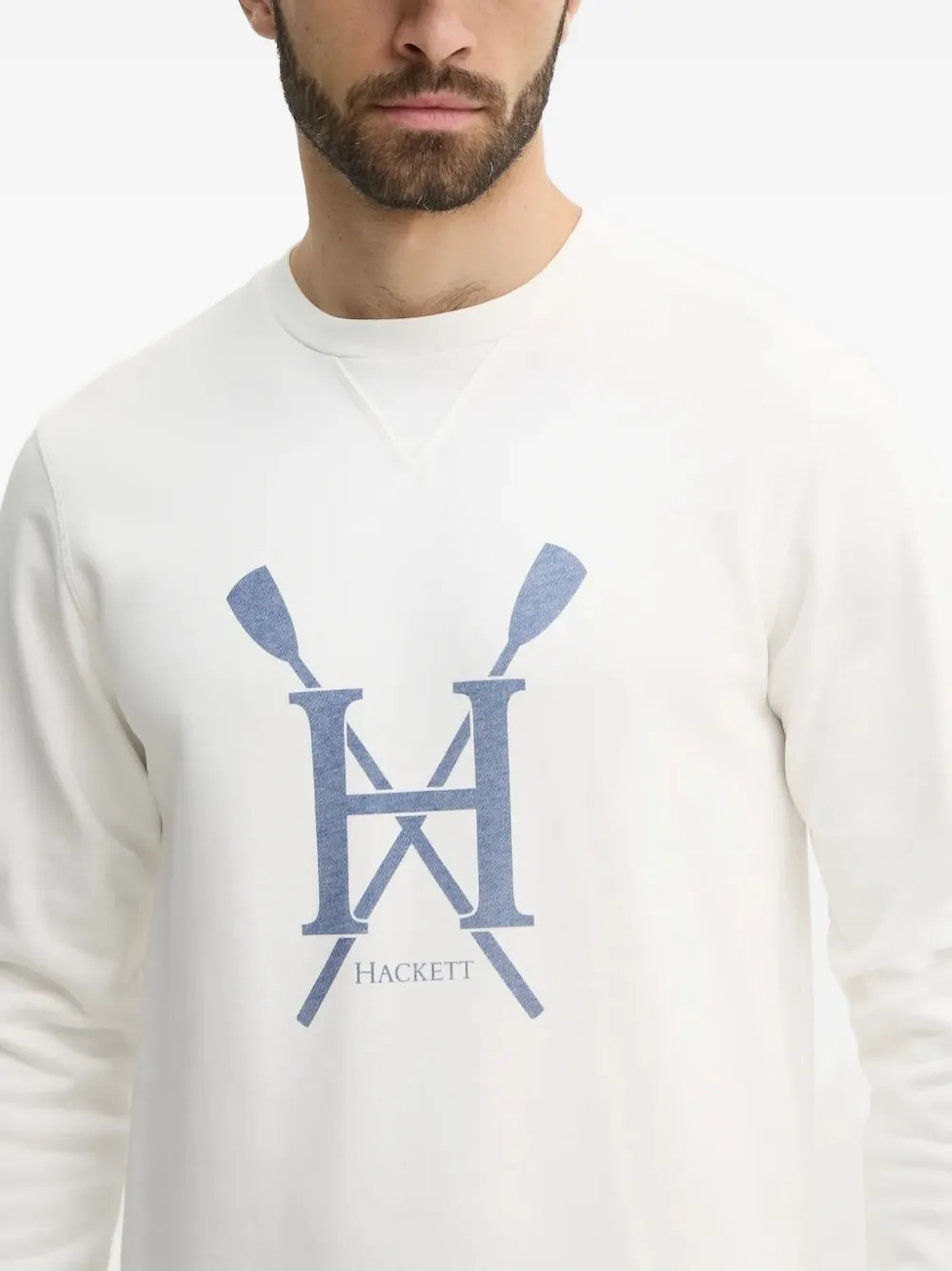 Hackett Sweater verfraaid met logo Beige