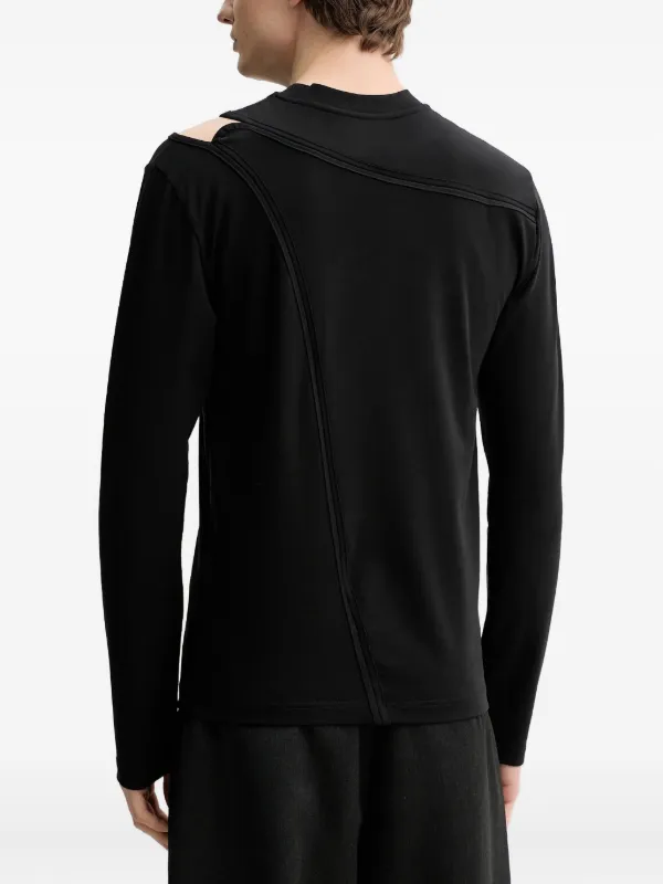 HELIOT EMIL cut-out long-sleeve T-shirt | Black | FARFETCH