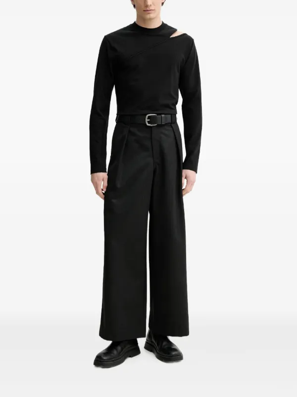 HELIOT EMIL cut-out long-sleeve T-shirt | Black | FARFETCH
