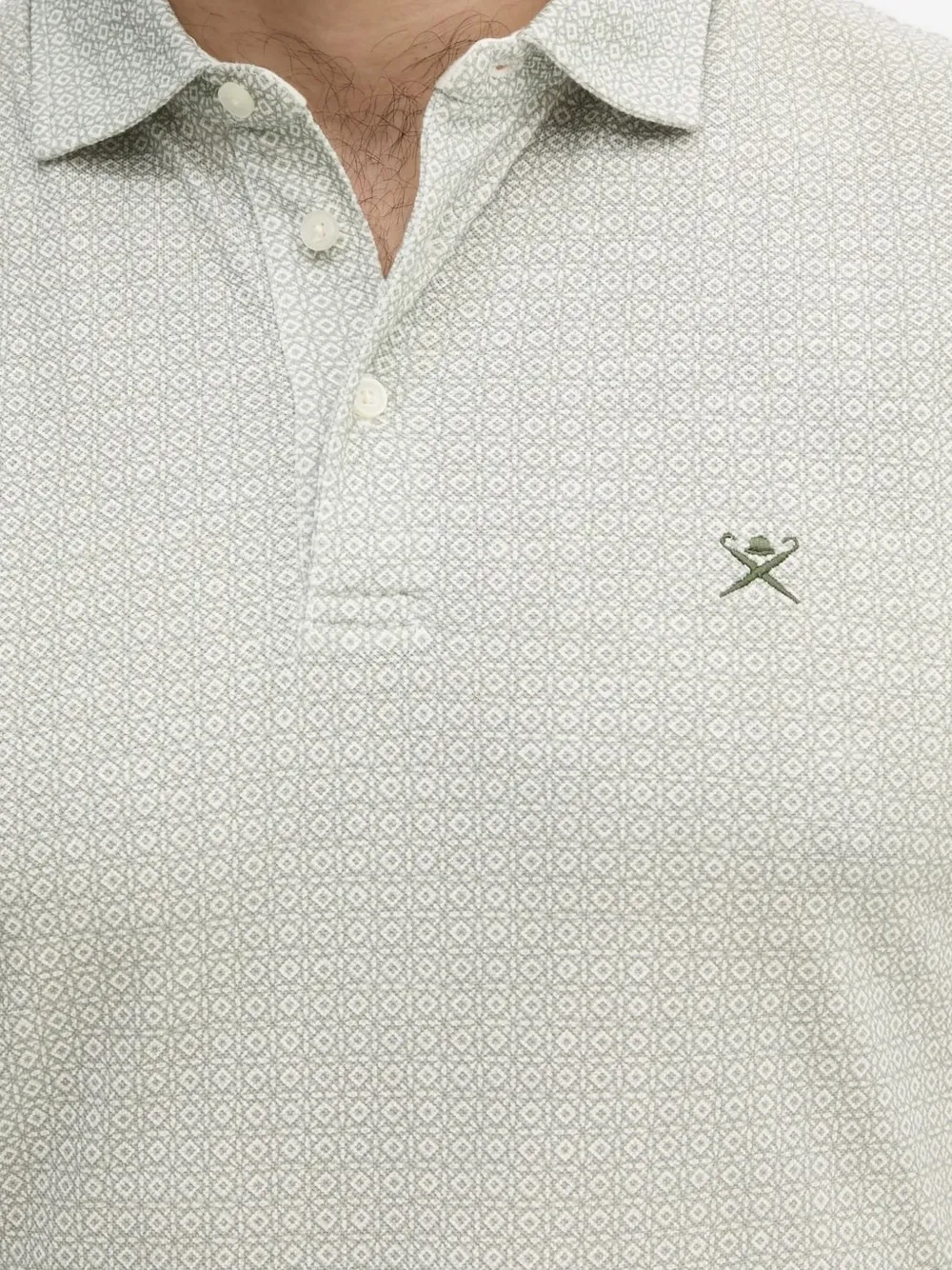 Hackett geometric-pattern polo shirt Grijs