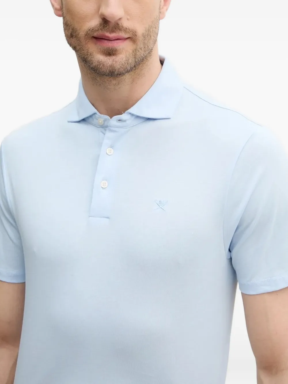 Hackett embroidered-logo polo shirt Blauw