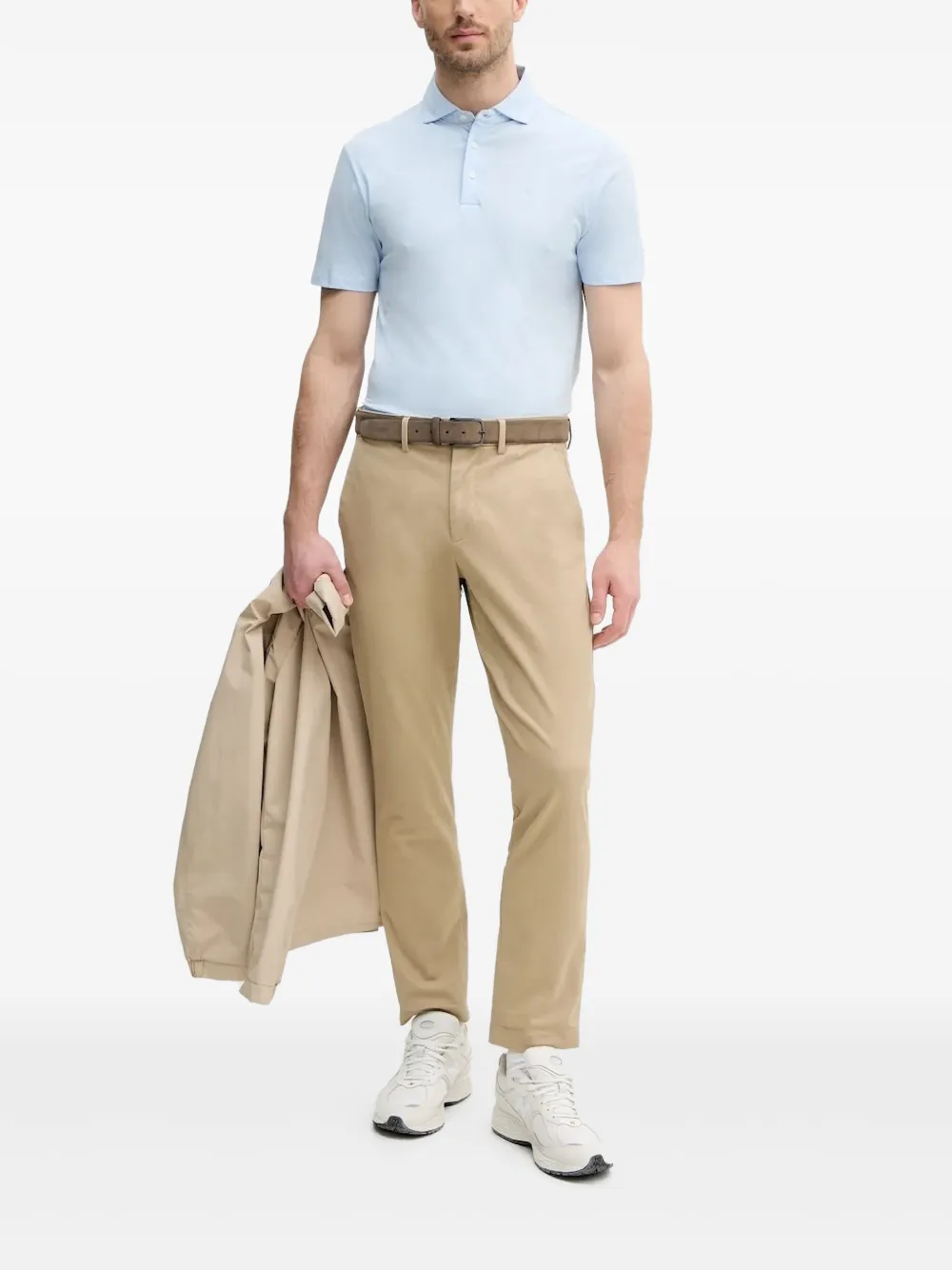Hackett embroidered-logo polo shirt Blauw