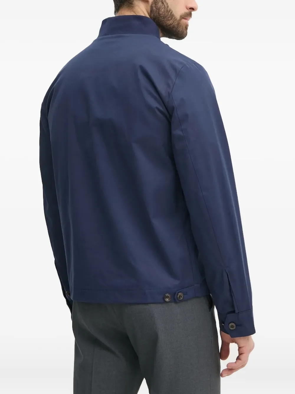 Hackett embroidered-logo bomber jacket Blauw