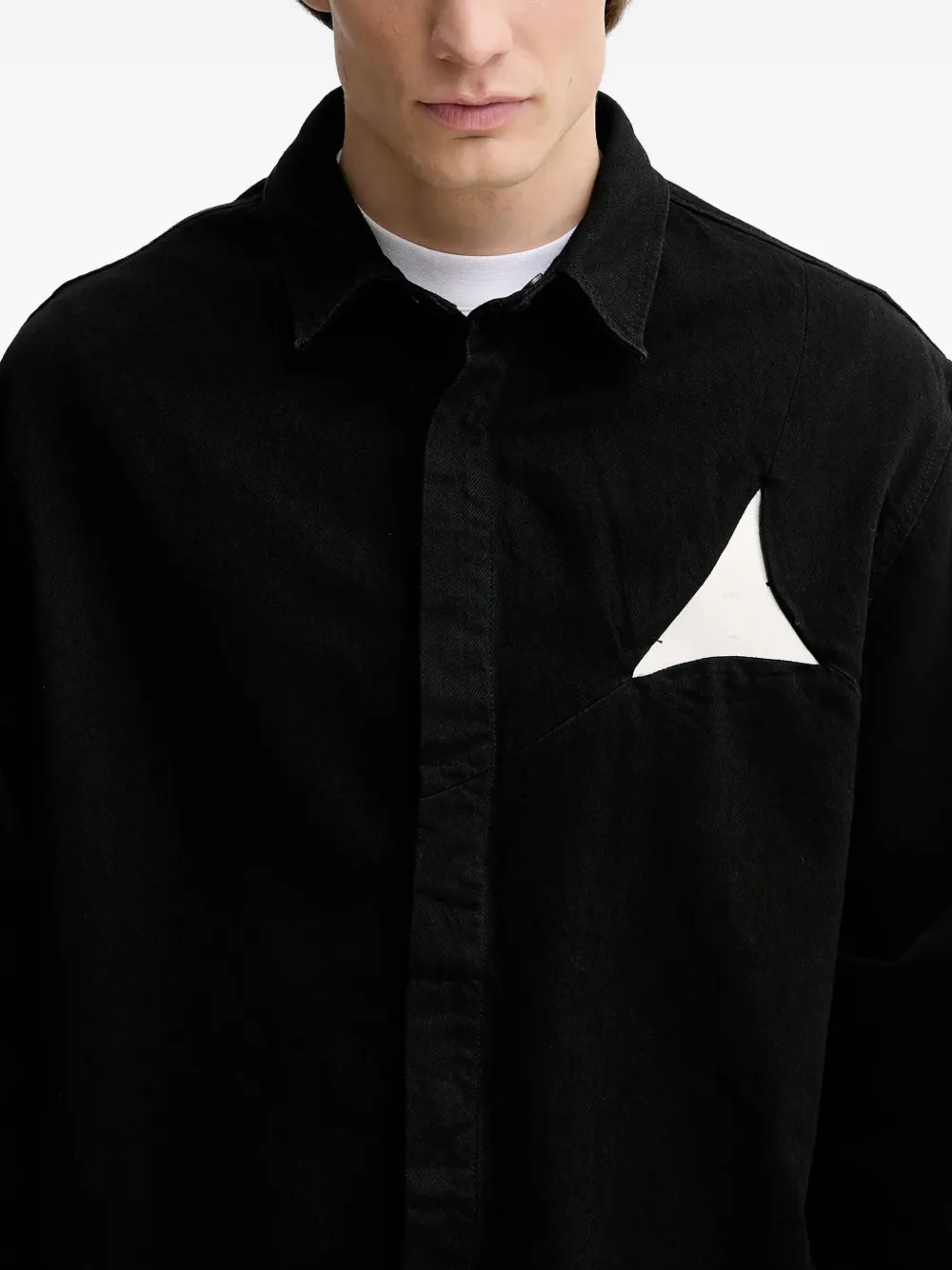HELIOT EMIL Shirtjack met driehoekig detail Zwart