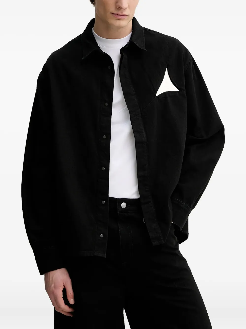 HELIOT EMIL Shirtjack met driehoekig detail Zwart