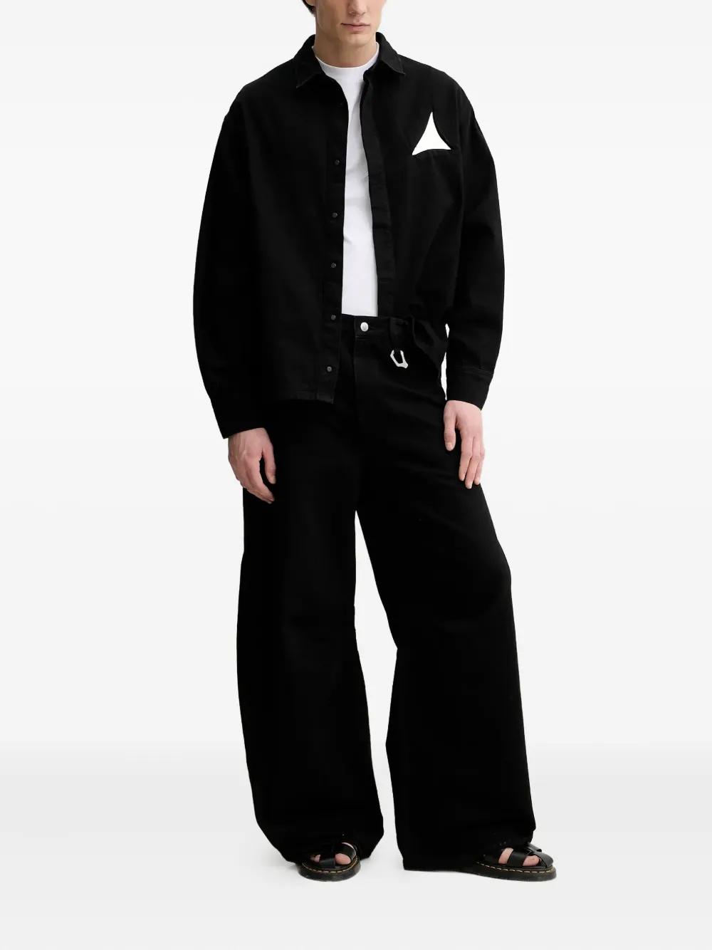 HELIOT EMIL Shirtjack met driehoekig detail Zwart